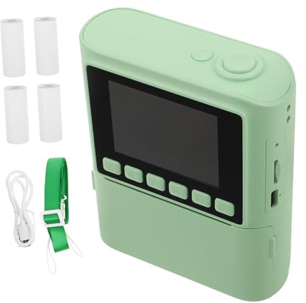 Appareil Photo Numérique Instantané Vert pour Garçon et Filles, Abs PC | Impression Instantanée avec Papier Inclus, Rentrée Scolaire, Commandes Intuitives et Création Photo Immédiate