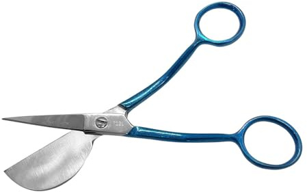 Applikationsschere (linkshänder/gebogen/blau-metallic) von Famore