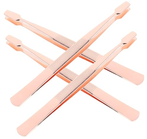 Pinzas de Precisión de Acero Inoxidable 4 Piezas para Extensiones | Juego de 4 Unidades, Diseño Multiuso, Mango Cómodo, Resistencia al Desgaste y Aplicación Amplia