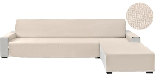CYCMACO Wasserdicht Sofabezug L Form 3 Sitzer, rutschfest Sofa Überzug Ecksofa, Ecksofa Bezug Rechts/Links Universal Reversibel, Sofa Überzug L Form Mit Armlehne, Für Hund Katze, Beige