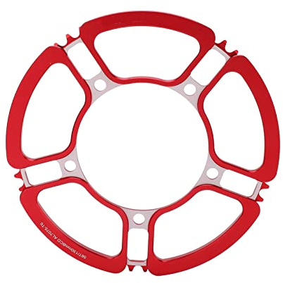 DGLDCSHUAI Lp 130BCD - Set a manovella pieghevole per bicicletta 56T a 56T, piastra dentata per bicicletta (LP Single Petal Plate 56T rosso)