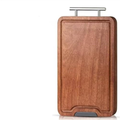 Gettimore Planche à découper en bois d'ébène avec rainure profonde pour jus, extra large, bloc de boucher, cuisine, service et charcuterie, 30 x 26 x 2,5 cm