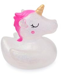 TRENDHAUS Rainbow Power 965271 - Pato de baño con Purpurina (5,5 x 6 x 6,5 cm, diseño de Unicornio con Purpurina)