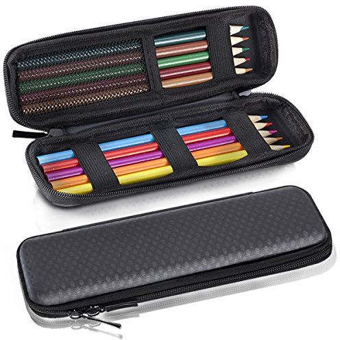 Witasm Stift Etui Federmappe Mäppchen EVA Tasche Stift Etui für Schreibgeräte, Stifte, Bleistift, Kugelschreiber, Füllfederhalter, Stylus Pen Eingabestift usw. Schwarz
