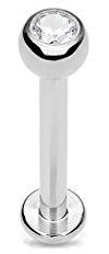Tapsi´s Coolbodyart® PiercIng Labret LippenpiercIng Titan Kristall 1,6 x 11 x 4mm
