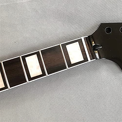 Stort huvud gitarrhals 22 band 64,8 cm lönn rosenträ greppbräde blockinlägg svart glans