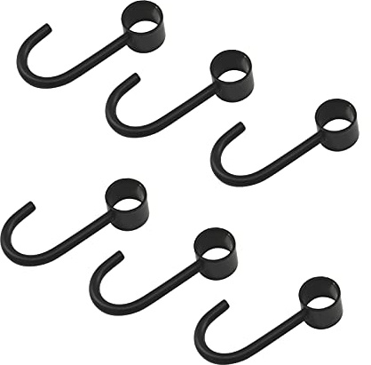 Zerniple Gancho de acero inoxidable para toallas, gancho negro para utensilios de cocina (6 piezas)