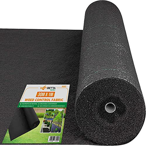1 Click Buy Heavy Duty Weed Control Fabric Ground Cover Membrane, weed killer, UV stabilized Weed Barrier Fabric. Weed Barrier Fabric for Garden, Patios, Flower Beds, Pathways, Landscape. (1x30M)