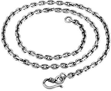 Beydodo Halskette Männer 925 Sterling Silber, 4MM Rolokette mit Hakenverschluss Silber Kette Herren 65CM ohne Anhänger Hip Hop Partnerkette