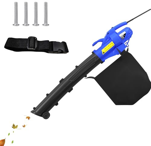 3 in 1 Leaf Blower - 3000W Electric Garden Vacuum & Mulcher for Lawn Clean, Leaves, Dust, Garage - 35 Litre Collection Bag, 10:1 Shredding Ratio, Automatic Mulching Compacts Leaves in Bag, 10m Cable