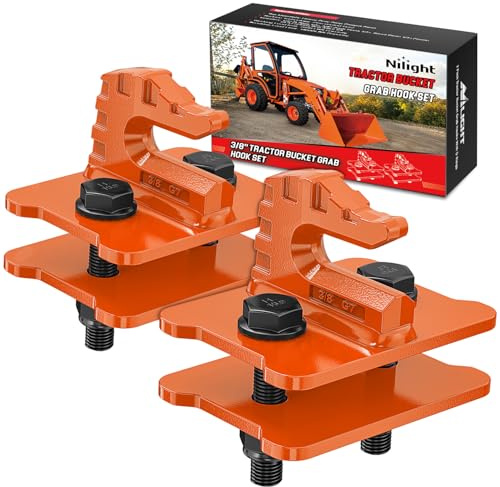 Nilight 2 ganchos de agarre para cubo de tractor de 3/8 pulgadas, gancho de agarre de acero forjado resistente con revestimiento de zinc, gancho de remolque fundido máximo de 15000 libras, color