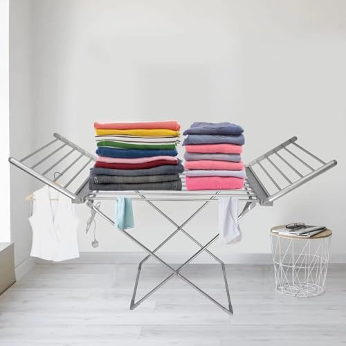 Alivio Electric Heated Clothes Dryer Folding Energy-Efficient Indoor Airer Wet Laundry Drying Rack Holds Upto 10kg