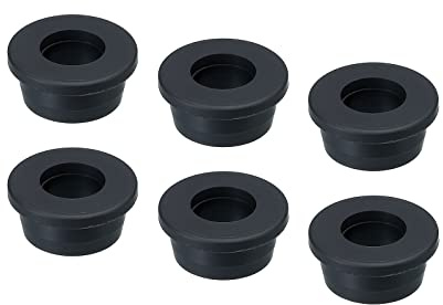 sourcing map 6Pcs T Shape Rubber Grommet Mount Dia 24.5mm ID 15mm H 13mm Seal Protection Hole Plugs for Cable Pipe Black