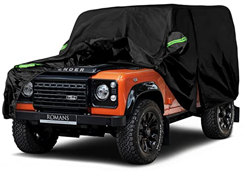 Autoabdeckung Wasserdicht Ersatz für Land Rover Defender 90 1990-2016 | Vollgarage Autoplane Outdoor Abdeckung für Regen Schnee Sonne Staub UV Schutz, Winddicht Auto Abdeckplane Winter & Sommer