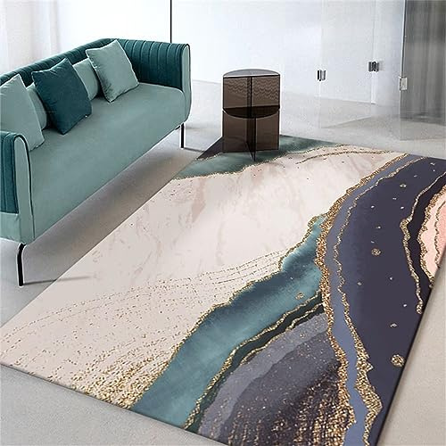 Outdorr Teppich Area Rug Grau blau Art Designer Wohnzimmer zubehör rutschfest Waschbar In Waschmaschine 120 x 190 cm