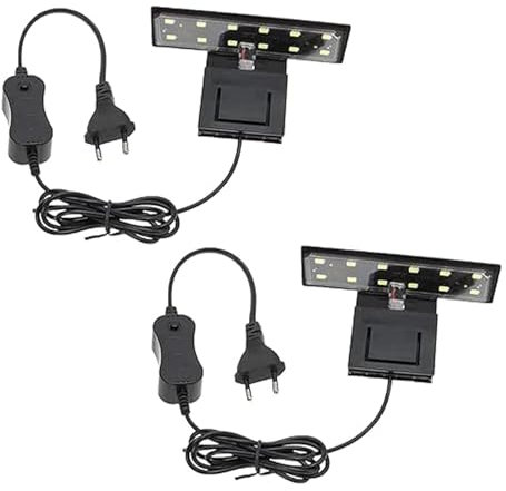GERUI 2 stück Aquarien Led Lampe Aquarium Licht Led Nano Aquarium led beleuchtung Aquarienbeleuchtung X3 220V 6W Aquarium Beleuchtung für Wasserpflanzen und Fische