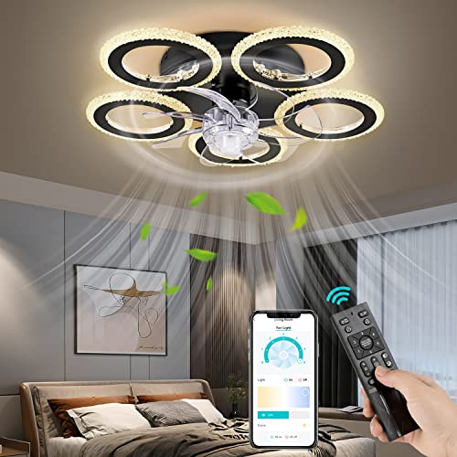 FIMEI 20.86'' Deckenventilator mit Licht, stufenloser Dimmer & Deckenventilator mit 6 Geschwindigkeiten, Fernbedienung & APP, Beleuchtung für Wohnzimmer, Esszimmer, Schlafzimmer, Büro