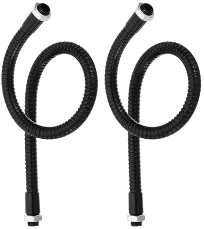 PATIKIL Tuyau à Col de Cygne de 15,7, 2 Pièces M8 à M10 à Filetage Fin, Tuyau de Positionnement en Métal Pliable, Bras Flexible, Extension de Tube Souple pour Lampe, Noir