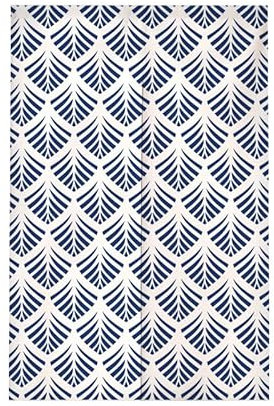 Türvorhang Blauer Streifen Vorhänge Kurz Polyester Küchenvorhänge Raumteiler Vorhang Türvorhang Insektenschutz Tür Vorhang mit Teleskopstange Fliegenvorhang Terrassentür Vorhang Tür 80x120cm