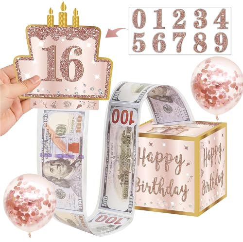 geldgeschenke verpackung,geldgeschenke geburtstag überraschungsbox, DIY Geldgeschenkverpackung Happy Birthday Geschenkbox, Geburtstagsgeschenkbox für Eltern, Liebhaber, Kinder und Freunde