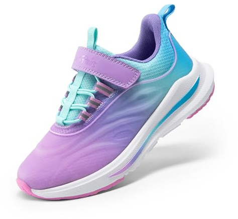 DREAM PAIRS Unsex barnsneakers, slitstarka, vattentäta, sneakers, flickor, pojkar, sportskor med kardborreband, löparskor, Varm rosa blå, 37.5 EU