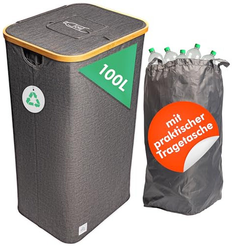 EnviroNest Premium Pfandflaschen Sammelbehälter mit Druckknöpfen & Flaschenaufdruck – Leergut Organizer für Keller, Garage & Haushalt – Nachhaltig