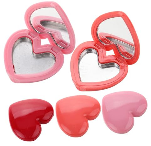IWOWHERO 8-teilige Herzförmige Lippenstiftbox Mit Spiegel Rouge-etui Nachfüllbare Behälter Für Make-up Ideal Für Reisen &