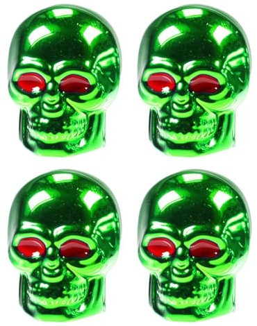 4 tappi per valvole per pneumatici, tappi per valvole a forma di teschio, tappi antipolvere per pneumatici auto, decorazione a forma di teschio, coprivalvola per qualsiasi auto, bicicletta e moto