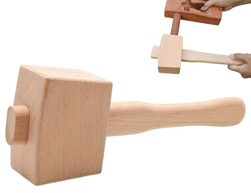 Träklubba, massiv träbearbetningsklubba, 25 x 8 x 6 cm, bärbar hammare slående mejslar, byggverktyg, träbearbetningssnideri för snickeri, och precisionsarbete