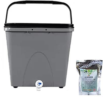 Composteur électrique Poubelle à compost de 28 l/7,5 gallons for cuisine, poubelle à compost avec robinet et couvercle for comptoir, avec 500 g/1,1 lb de son de compost, seau de fermentation de compos