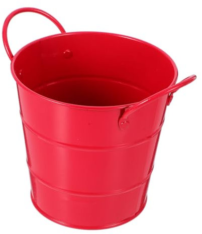 DIYEAH Poubelle de Table en Fer Galvanisé Rouge Multifonction pour Bureau avec Grand Espace de Rangement, pour Maison et École