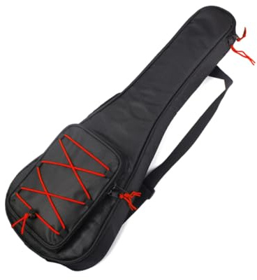 CIMAXIC Gitarrentasche Mit Dickem Polster Für Optimalen Schutz Aus Kordelstoff Mit Schultergurt Und Taschen Für Zubehör