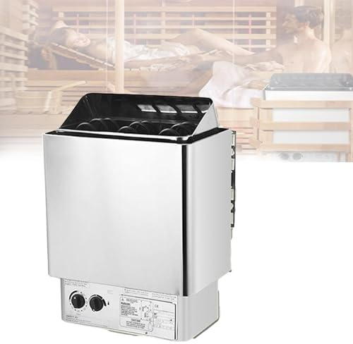 Poêle de sauna électrique 3-6 kW, en acier inoxydable 304, avec contrôleur interne, 220 V/380 V, for 2 à 13 m³, for la maison, l'hôtel, le spa et la salle de bain.(380V,6KW)
