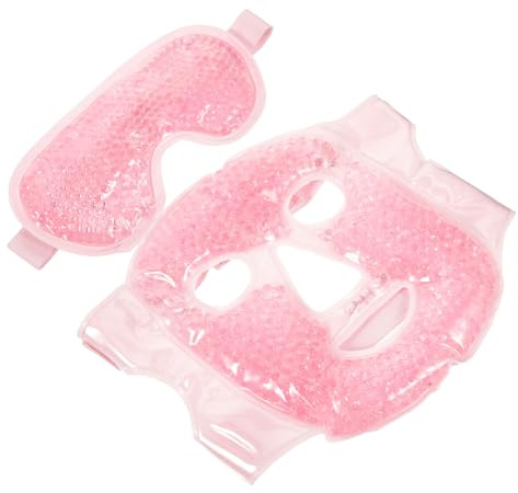 PACKOVE Wiederverwendbare Gesichtsgelmaske mit Kühlendem Gel PVC Material Sicher und Langlebig für Frauen und Männer zur Schwellungsreduktion und Gesichtspflege Rosa Cooling Facial Mask