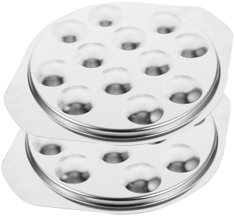 TOGEVAL Piatto Per Lumache in Acciaio Resistente 12 Fori Design Anti-scivolo Per Molluschi, Teglia Per Cottura a Conchiglia, Set 2 Pezzi, Lavabile in Lavastoviglie, Per Cucina Domestica