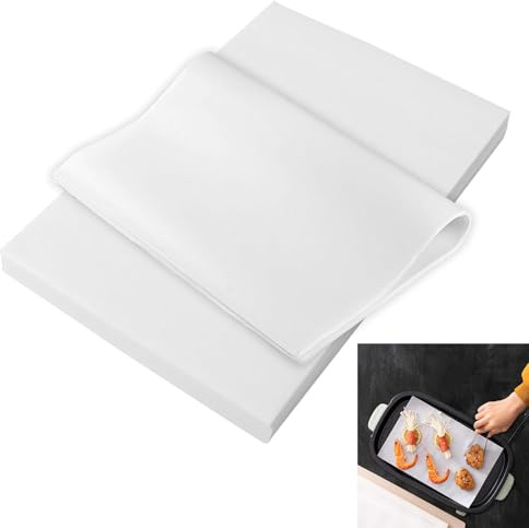 100PCS Greaseproof Paper Sheets 20x30cm,Wax Paper,Waterproof,Non-Stick & Heat-Resistant for Food Burger Wrapping, Baking, Sandwiches,and Cheese