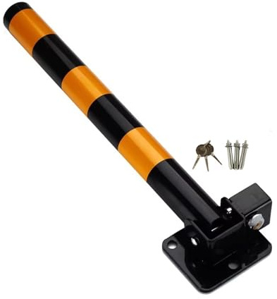 Barrera Parking Barrera De Estacionamiento Plegable Con Cerradura, Poste De Bolardo De Seguridad Para Control De Tráfico Con Base De Fácil Instalación Para Garajes, Carreteras