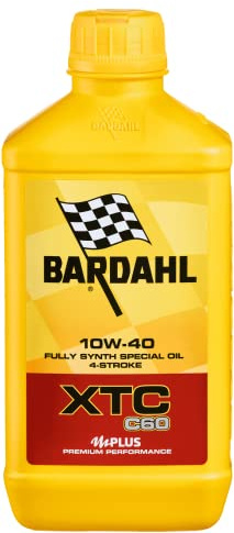 Bardahl - Olio Motore XTC C60 10W-40 per Moto 4 Tempi, Contrasta la Formazione dei Depositi Garantendo la Massima Pulizia del Motore, 100% Sintetico, 4 Litri + Filtro Olio
