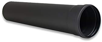 LANZZAS Pelletrohr 500 mm Verlängerung - im Durchmesser 100 mm - Farbe: schwarz - inklusive Silikon-Dichtring