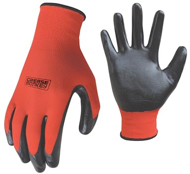Grease Monkey Guantes de nitrilo multiusos para hombres y mujeres, guantes de trabajo utilizados para jardinería, trabajo mecánico, pesca, caza y más, 15 pares, 25227-012