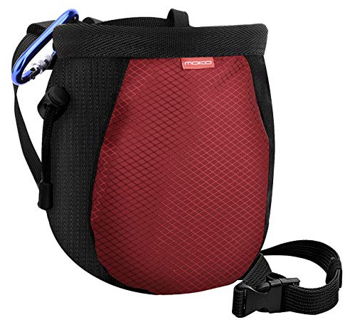 MoKo Sac Magnésie pour Escalade, Sac de Craie avec Ceinture Réglable et Poche Arrière Zippée, Sac Poudre de Magnésium pour Haltérophilie/Gymnastique/Alpinisme