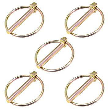 sourcing map 5STK Klappstecker mit Ring - 6mm x 45mm Anhängerstifte Sortimentskit für Boot Kajak Anhänger Traktor Trolley Horsebox