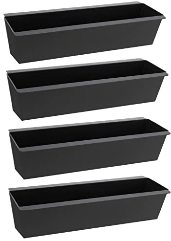 4X Pflanzkasten Kunststoff Europalette Hochbeet Blumenkasten Euro Palette Blumenkübel Pflanzkübel Blumentöpfe Schwarz