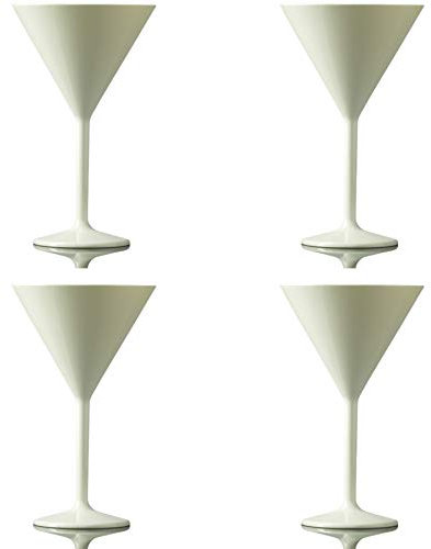BBP Martini Glass White - Reusable Polycarbonate Plastic - 199ml/7oz - Pack of 4