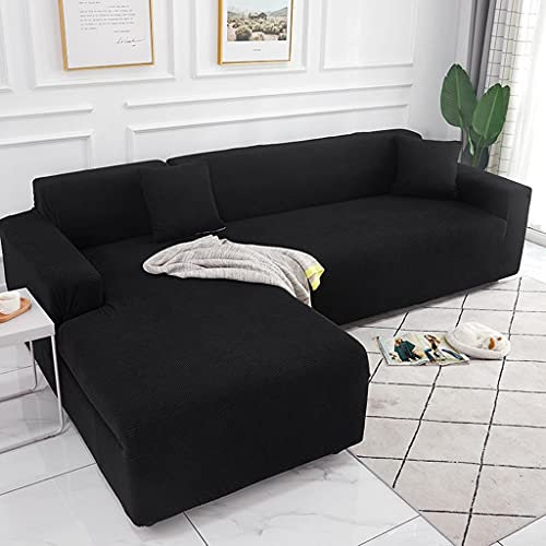 VEAI Sofabezug Sofahusse L Form Rechts/Links Couchbezug Grau/Beige Stretch Eckcouch 1/2/3/4 Sitzer（L-förmiges Ecksofa Sofa Abdeckung sollte Zwei kaufen） (Color : E, Size : 3-Sitzer (190-230 cm))