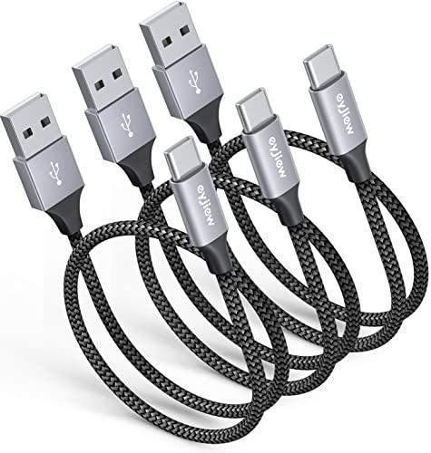 USB C Kabel Kurz 50cm/0.5M [3-Stück], Typ C Ladekabel 3A USB A auf C Kurz | Schnellladekabel und Datenkabel für Samsung Galaxy S10 S9 S8 S21 S20FE S20 S24 S25 Plus,A71 A52 A51,iPhone17 16