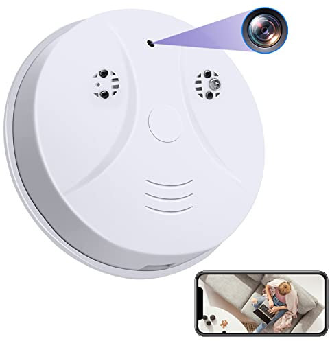HD 1080P Spy Camera Smoke Detector Mini Hidden Camera WiFi Night Vision and Motion Detection Spy Camera Mini Video Recorder for Nanny Camera Home Office Safey iOS/Android Supported