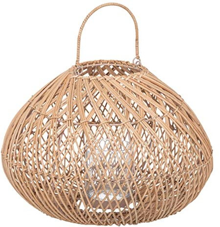 Atmosphera - Laterne Lour Metall und Rattan - H27 cm - Beige
