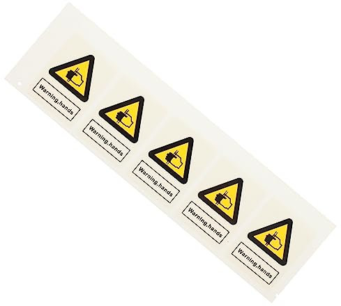 NUOBESTY 5stücke Warnaufkleber Vor Handquetschungen Selbstklebende Warnaufkleber Für Maschinen Handsicherheitsaufkleber Aus Pp-kunststoffpapier
