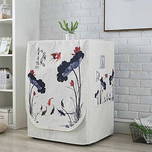 Housse de Lave-Linge/Protection de Lave-Linge à Chargement Frontal pour Lave-Linge à Chargement Frontal-Protection Solaire, Grand Ours Blanc, épaisseur 65 * Largeur 60 Hauteur 85 cm